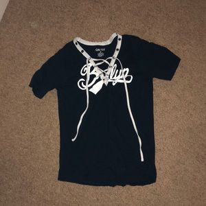 V-neck cut out t-shirt